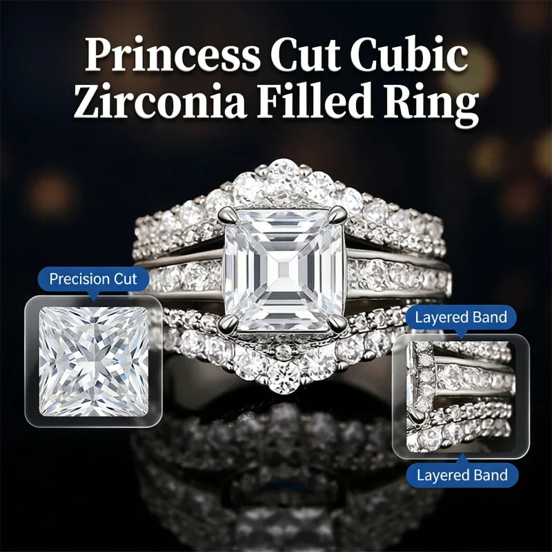 RadianceRing — Princess Cut Crown Ring | 50% OFF