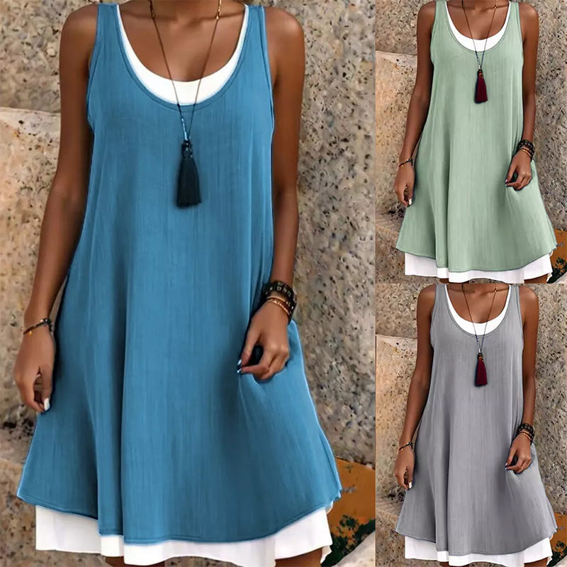 Huis — Women's Breathable Two-Piece Illusion Dress
