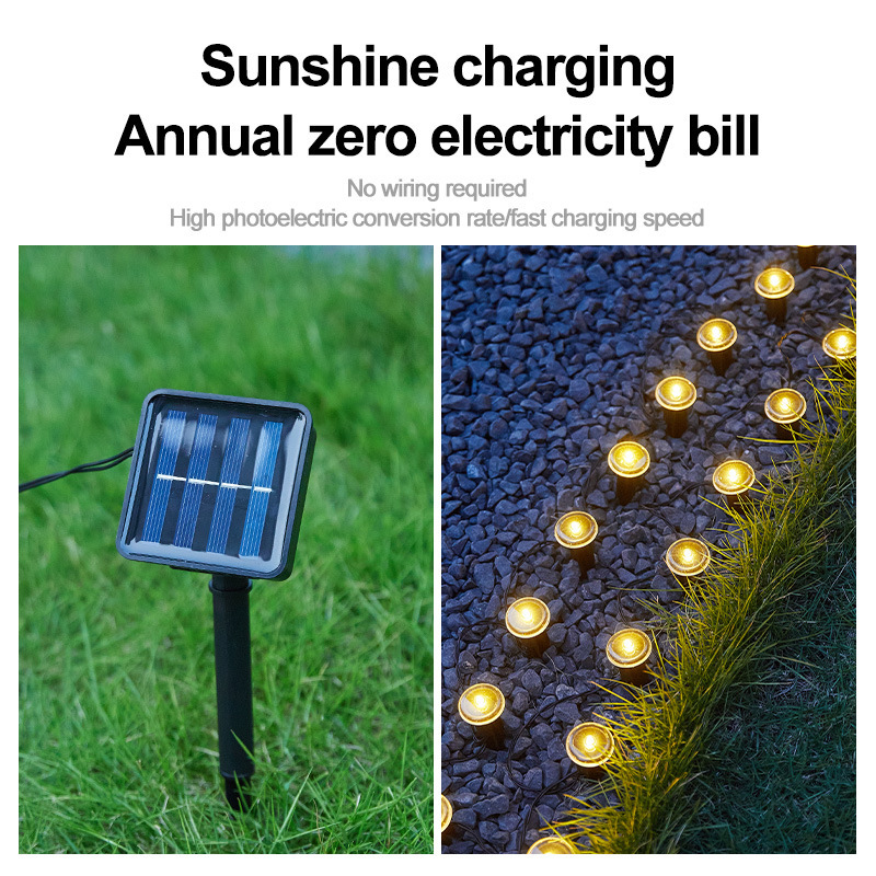Solar-Powered Blue LED String Lights – Effortless Nights, Magical Glow