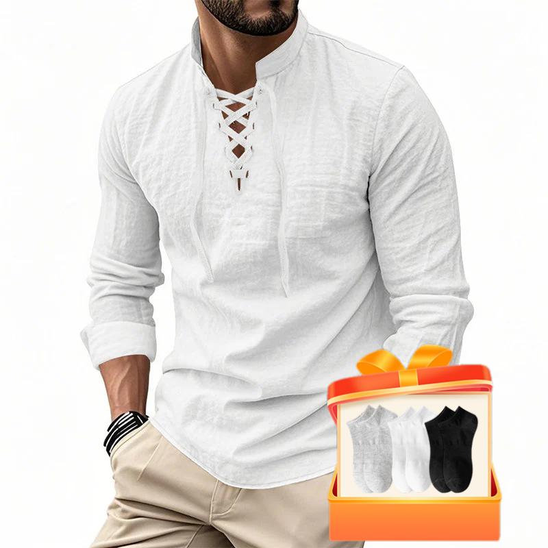 Jasper — Breathable Cotton Blend Shirt with Adjustable Neckline
