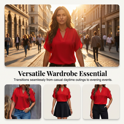 Celina — Lightweight V-Neck Top | 50% OFF