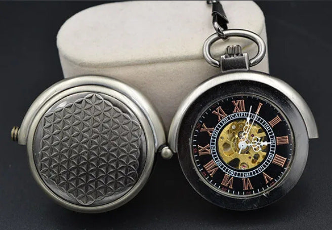 Mechanical pocket watch with spider web pattern — Own timeless boldness