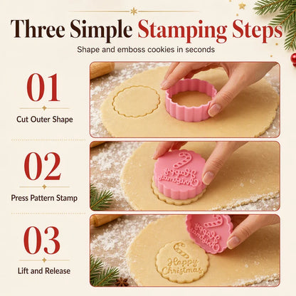 MerriMark Holiday Cookie Press Set — Perfectly Embossed Holiday Joy