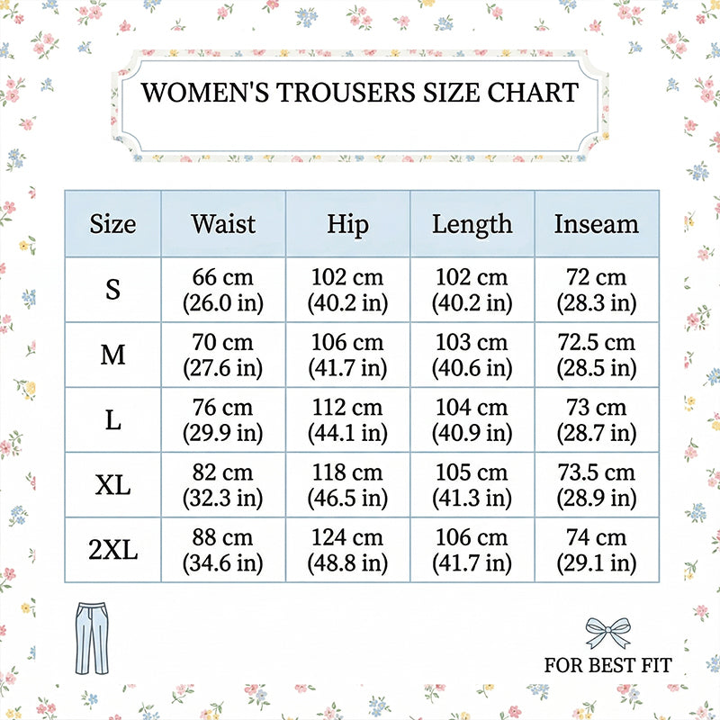 Sophia – Women's pants with high waist, wide leg, and floral pattern with pockets