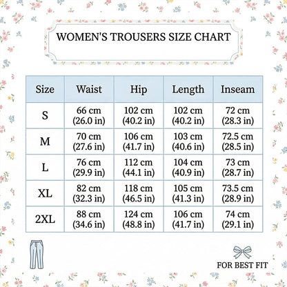 Sophia – Women's pants with high waist, wide leg, and floral pattern with pockets