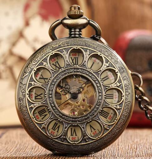 Mechanical pocket watch with spider web pattern — Own timeless boldness