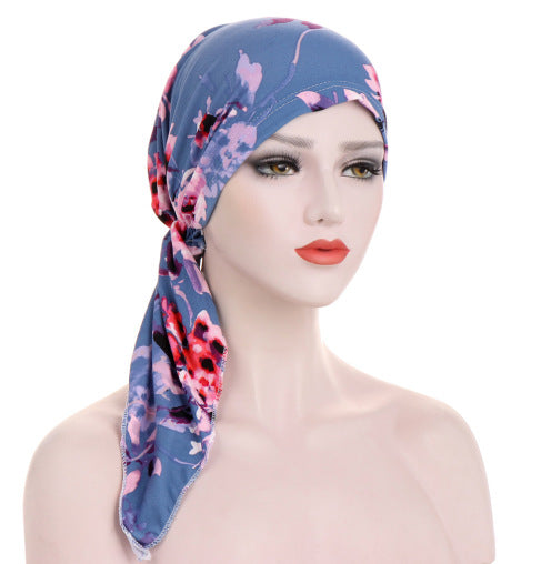 Ava — Floral Pre-Tied Headscarf with Soft Comfort