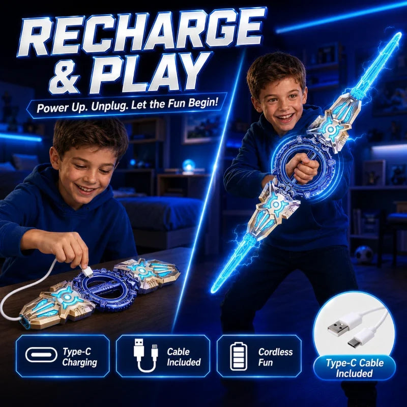 XyraBlaze Rechargeable Double-Blade Sword — Ignite Wild Imagination