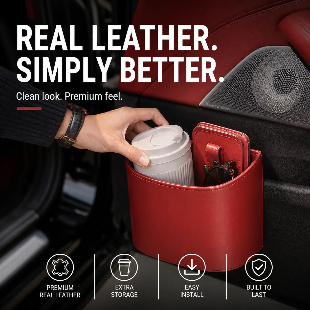VeluraDrive — Leather Car Door Organizer | 50% OFF