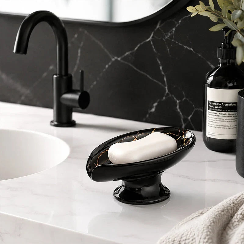 ZenLeaf — Ceramic Pedestal Soap Dish | 1+1 FREE