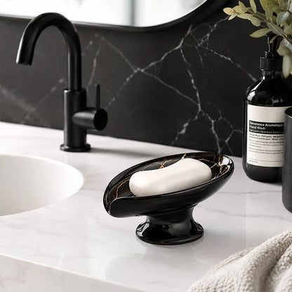 ZenLeaf — Ceramic Pedestal Soap Dish | 1+1 FREE