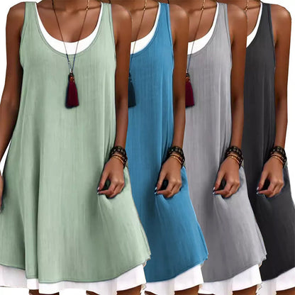 Huis — Women's Breathable Two-Piece Illusion Dress
