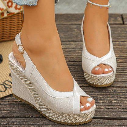 Maya – Women's Breathable Peeptoe Wedge Sandals with Support