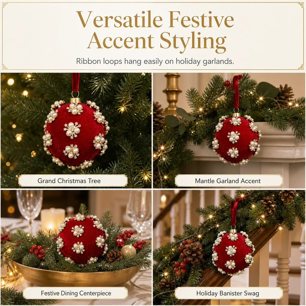 VelvetAura Ball Ornaments — Plush Holiday Luxury