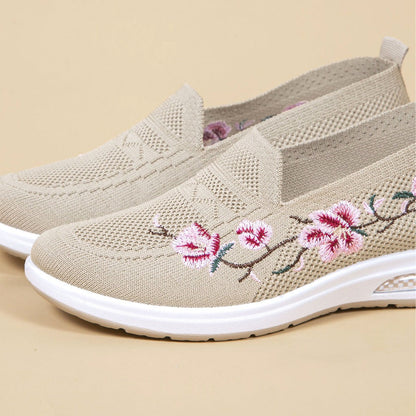 Leni — Women's Breathable Sneakers with Floral Embroidery