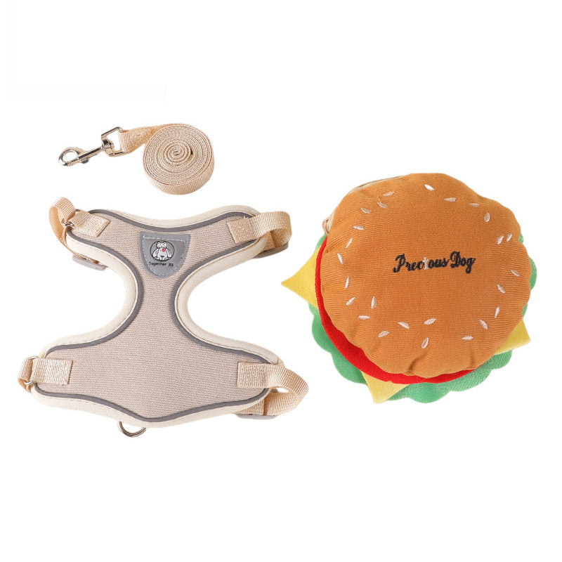 Hamburger + Harness + Leash — Comfort That Turns Heads