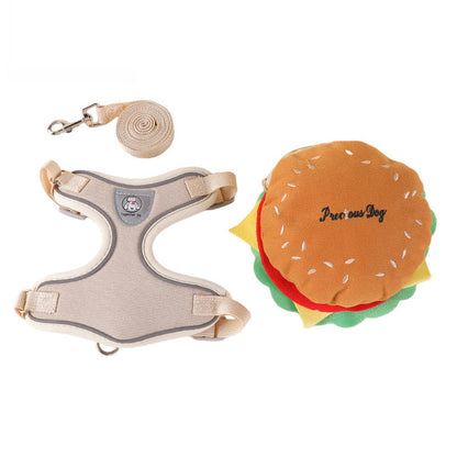 Hamburger + Harness + Leash — Comfort That Turns Heads