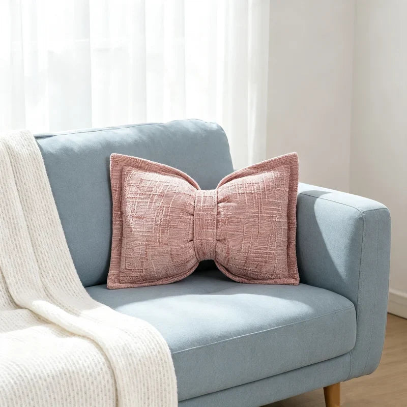Bow Plush Throw Pillow — Cozy Elegance Instantly