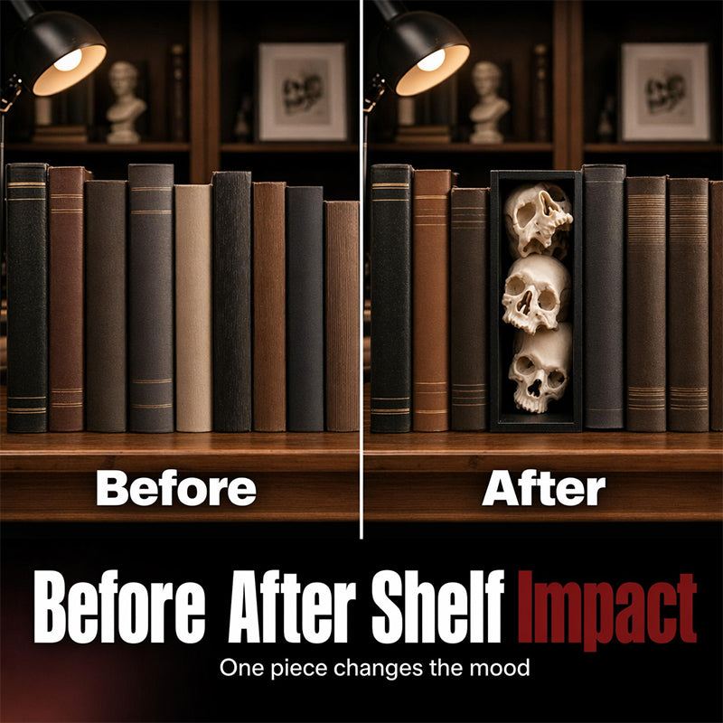 MorbidAura Skull Bookend — Command Attention, Organize Fearlessly