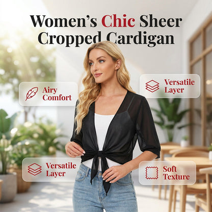 Brielle – Sheer Chiffon Top with Tie for Summer