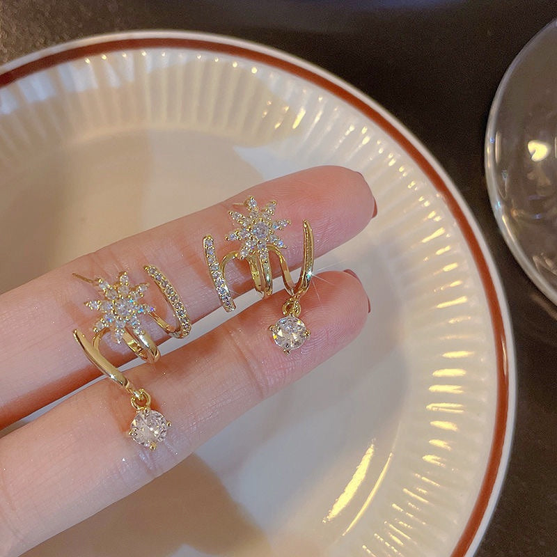 Aurora — Multi-Row Sparkle Earrings Set | 30% OFF
