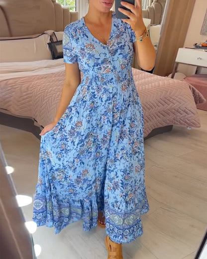 Isla – Flattering Summer Dress with V-Neckline Made of Stretch Cotton