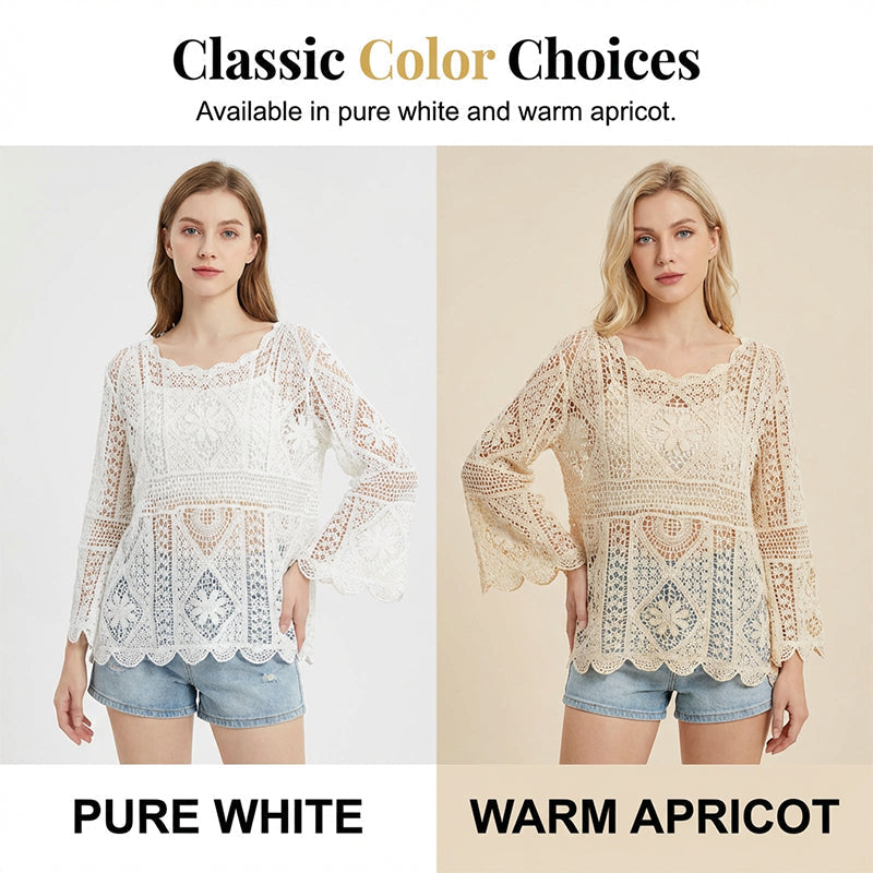 Summer Wrap – Airy Crocheted Beachwear with Flowing Sleeves