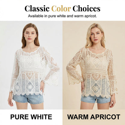 Summer Wrap – Airy Crocheted Beachwear with Flowing Sleeves