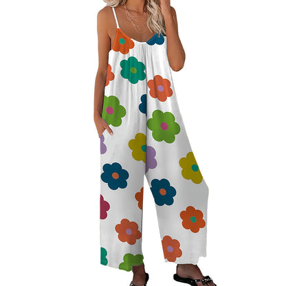 Leonie – Floral Jumpsuit with Pockets and Wide Leg Hem