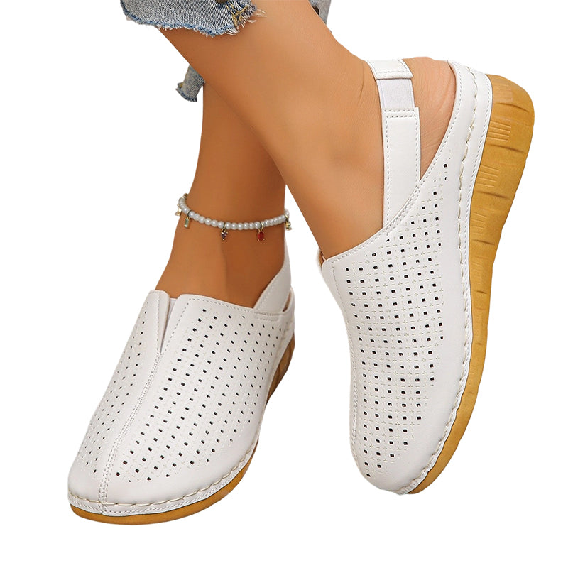 Ava – Perforated Wedge Sandals with Straps for All-Day Comfort