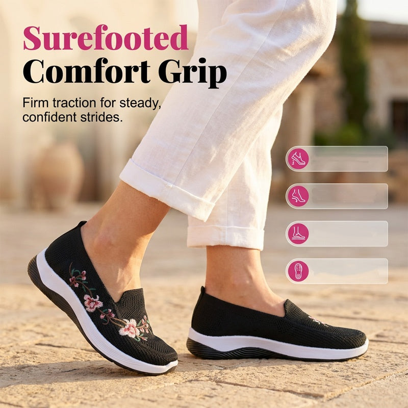 Ava – Lightweight, Breathable Mesh Shoes with Floral Pattern