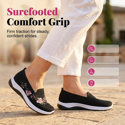 Ava – Lightweight, Breathable Mesh Shoes with Floral Pattern