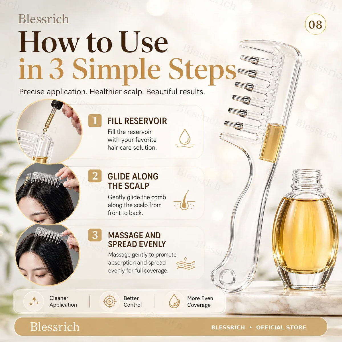 NovaScalp Serum Comb — Precise Care, Confident Scalp
