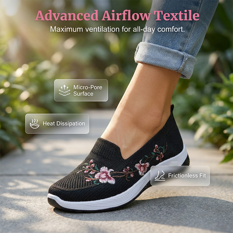Ava – Lightweight, Breathable Mesh Shoes with Floral Pattern