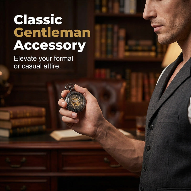 Mechanical pocket watch with spider web pattern — Own timeless boldness