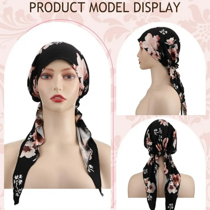 Ava — Floral Pre-Tied Headscarf with Soft Comfort