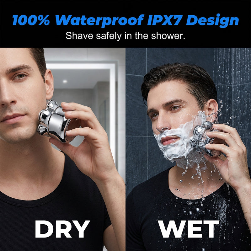 AquaGlide Pro 7-Head Rotary Shaver — Effortless Smooth Confidence