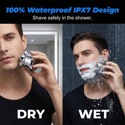 AquaGlide Pro 7-Head Rotary Shaver — Effortless Smooth Confidence
