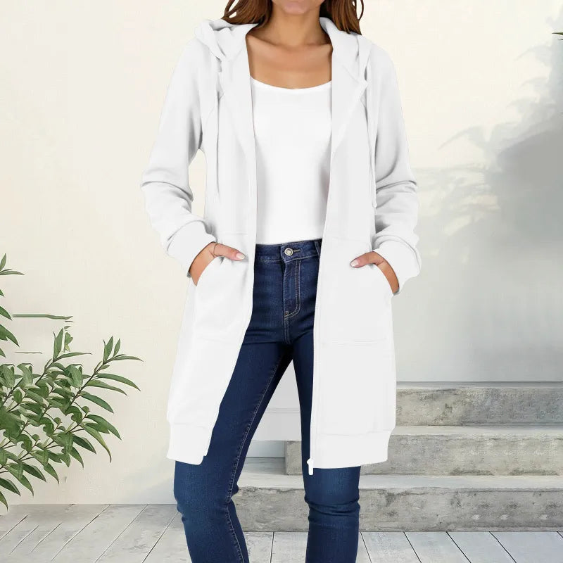 Elise — Full-Zip Long Hoodie Coat | 50% OFF