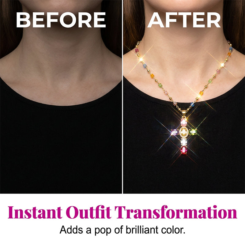 PrismAura Cross Necklace — Ignite Instant Glamour