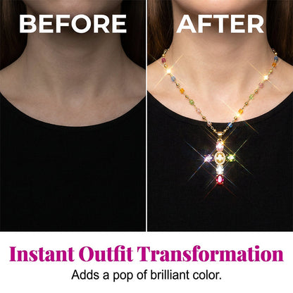 PrismAura Cross Necklace — Ignite Instant Glamour