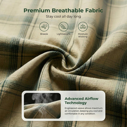 Emma – Short Sleeve Checkered Casual Shirt with Breathable Fabric
