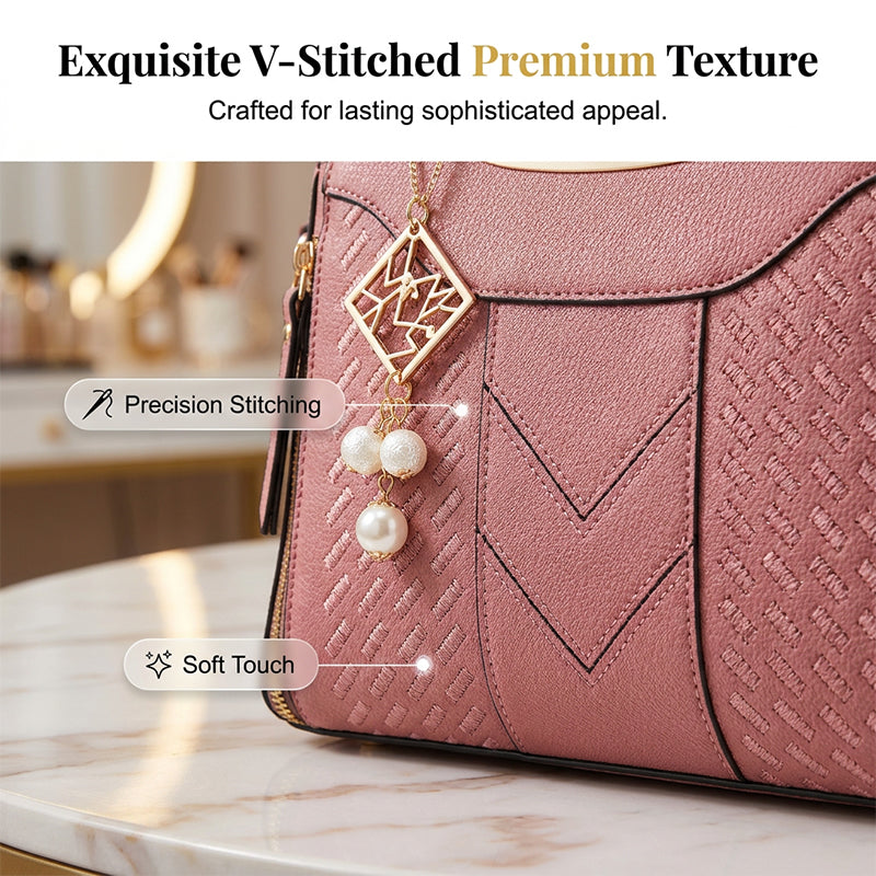 Claire — Stylish PU Leather Handbag with Quilted Pattern
