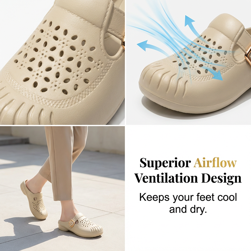 Sophia — Lightweight Breathable Slip-On Clogs with Support