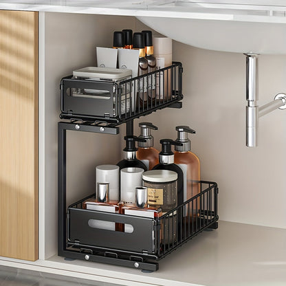 GlideNest Two-Stage Extendable Organizer – Effortless Access, Complete Calm
