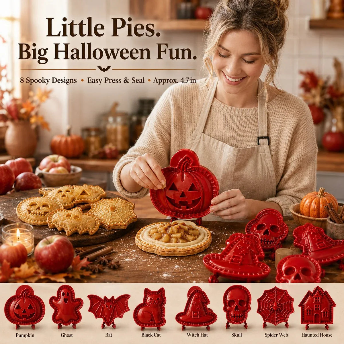 SpookEase — Halloween Mini Pie Mold Set | 1+1 FREE