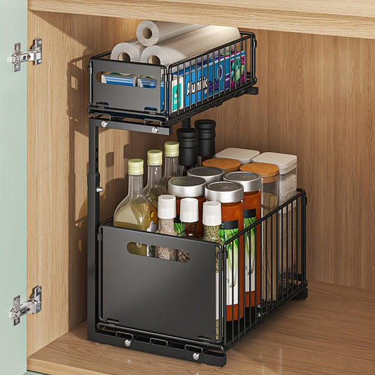 GlideNest Two-Stage Extendable Organizer – Effortless Access, Complete Calm