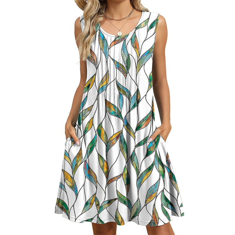 Purple – Flattering Sleeveless Dress with Breathable Fabric
