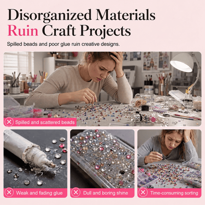 CrystalGlow - DIY-Bastelset mit Strasssteinen | 50% RABATT
