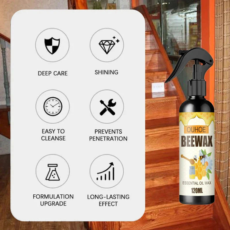 LumaLuxe Pure Beeswax Spray – Restore Natural Wood Shine - 120ml